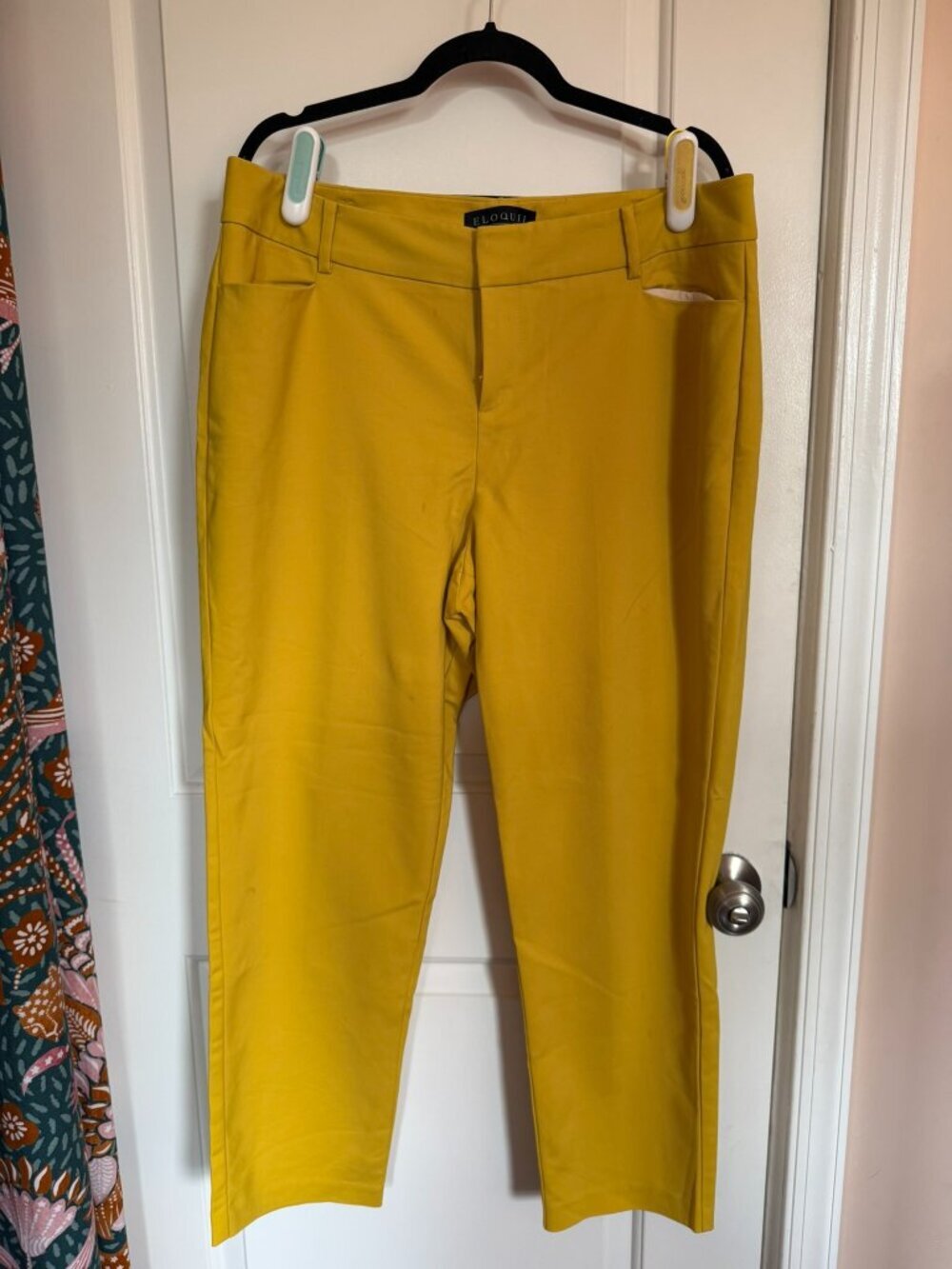 Eloquii Cropped Yellow Dress Pants